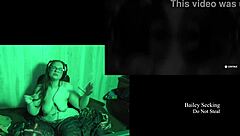 Naked playthrough at the lake house, featuring a brunette with glasses.