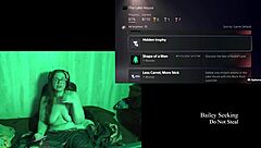 Naked playthrough at the lake house, featuring a brunette with glasses.