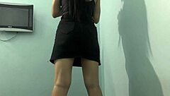 College Girl Teasing With Skirt Ass Workout