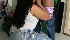 i flash my hairy armpit and ass while giving blowjob to muscular guy in bondage on commercial stairs