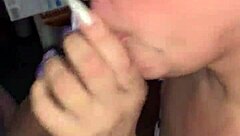 mature latina whore deepthroats big black cock in interracial blowjob scene