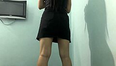 College Girl Teasing With Skirt Ass Workout