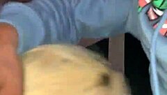 mature latina whore deepthroats big black cock in interracial blowjob scene