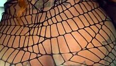 Ebony Goddess Stripper In Fishnets Gets Pussy Creampied