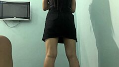 College Girl Teasing With Skirt Ass Workout