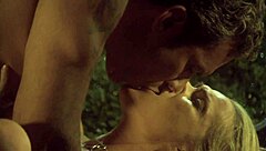 a blonde hottie enjoys an evening with her man in the garden