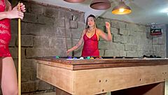 Beautiful petite lover engages in bent over and missionary positions with monster cock.