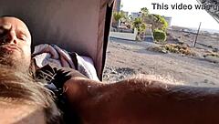 public pissing teen gives risky blowjob on camping to boyfriend