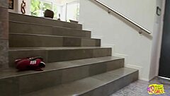 Two mature lesbians in high heels inspect each other's asses with toys.