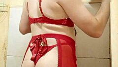 Cdzinha De Lingerie Mostrando O Pintinho in Panties and Miniskirt for Sexy Crossdressing Fun