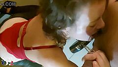 French Amateur Slut Blowjob Deepthroat Rimming Rim Job Ass Fingering Red Satin Bodysuit Green Leather Pants Heels