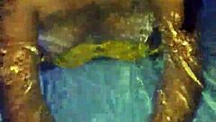 Mexican woman performs oral in the pool without fear of neighbors.