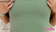 omg this teen 18+ shines in her solo interview on the sofa with brunette charm