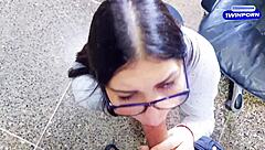 Amateur brunette in heels bends over doggystyle for fat curvy ass tattoo fucking by teacher.