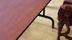 I's stomping cum outta that big cock with my feet on the desk, dominating him so hard!