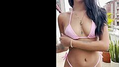 Mia Caliente's first porn: tall sexy teen takes huge creampie in tight pussy