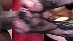 The Fetish Blonde Starts With Her Feet Giving An Interracial Footjob Leading To A Bizarre Cumshot Scene.