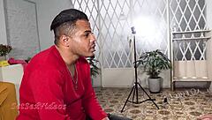 in her porn video debut, latina kawany jumps right into a blowjob group session with two interracial monster cock amateurs during casting interview