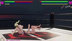 blonde gets bent over in sexy wrestling match with handcuffs and doggystyle moves