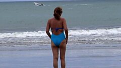 Latin Stepmom Mommy Fucks Hard on Beach with Friend's Son and His Monster Cock!