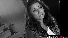 Big boobed babe Pilar Lastra stripping in shower! 💦