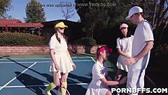 Daphne Dare, Cleo Clementine, Daisy Stone in doggystyle group fuck