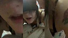 white emo slut gets choked and creampied in dorm while moaning black lives matter during sloppy tattooed assfucking