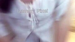 Horny brunette Lammy Pixel stripteases and shows off her gorgeous ass