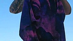 African exhibitionist flashes on the beach