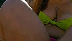 African exhibitionist flashes on the beach