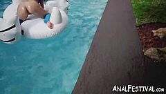 Watch Charley Hart ride that monster cock by the pool?