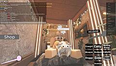 feeling intense passion in roblox-themed anal and blowjob session