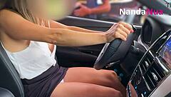 Naughty Wife Flashing Tits And Pulling Down Panties For Gas Station Attendant