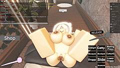 feeling intense passion in roblox-themed anal and blowjob session