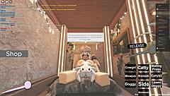 feeling intense passion in roblox-themed anal and blowjob session