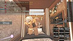 feeling intense passion in roblox-themed anal and blowjob session