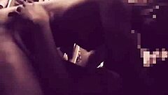 This babe's pussy riding big cock on bed, moaning so loud