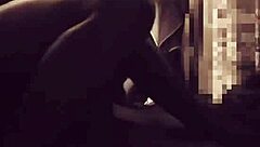 This babe's pussy riding big cock on bed, moaning so loud