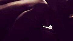 This babe's pussy riding big cock on bed, moaning so loud