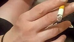 Why is my friend having so much fun trashing my sneakers? Provocative foot fetish scene.