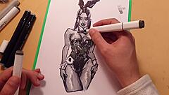 drawn latex girl sketch