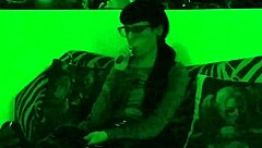 Beth Kinky - Sexy Goth Domina Smoking In Green Light Pt1 Hd