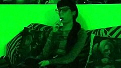 Beth Kinky - Sexy Goth Domina Smoking In Green Light Pt1 Hd