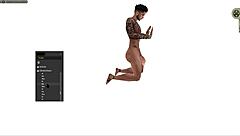 in this cartoon, the guy tries different positions with the black babe. standing, squatting, lying down, all hardcore.