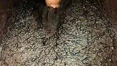 The muscular ebony whore with small tits got wet in homemade solo, masturbating her pussy to orgasm before assfucking.