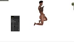 in this cartoon, the guy tries different positions with the black babe. standing, squatting, lying down, all hardcore.