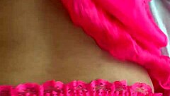 she wears pink lingerie while he penetrates her deeply