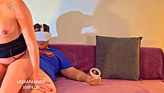 Petite girl plays with glasses while giving blowjob and getting fucked hard in various positions.