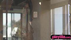 I admire this petite ebony beauty flaunting her chocolaty naked body and bubble butt.