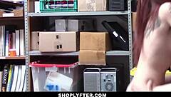 shoplyfter - teen 18+ cassidy michaels gets strip searched then bent over and fucked by creepy man at work 😤